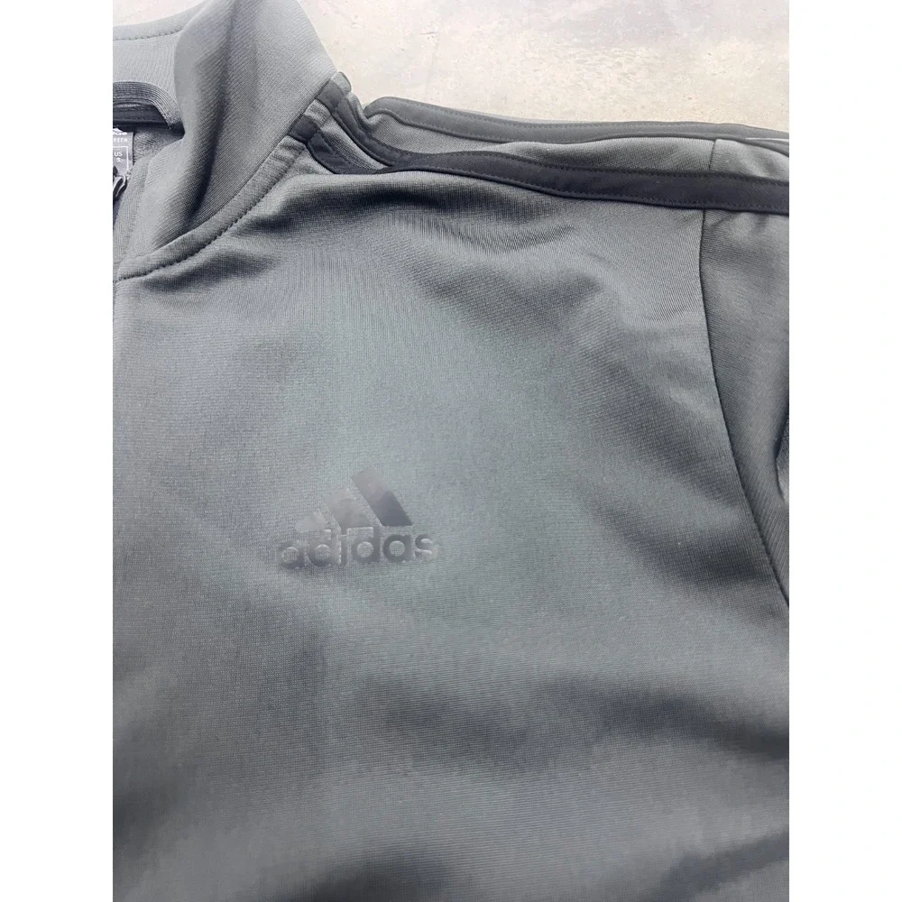 Adidas Essentials 3-Stripes Tricot Track Jacket Mens Small Gray Full Zip Fitness